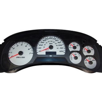 US Speedo® - Daytona Edition Gauge Face Kit with Blue Night Lettering Color, Silver, 120 MPH