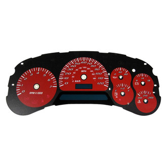 US Speedo® - Daytona Edition Gauge Face Kit with Blue Night Lettering Color, Red, 120 MPH