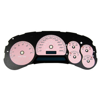 US Speedo® - Daytona Edition Gauge Face Kit with Blue Night Lettering Color, Pink, 120 MPH
