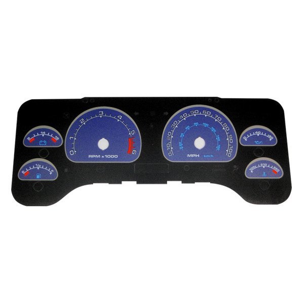 US Speedo® - Daytona Edition Gauge Face Kit with Blue Night Lettering Color, Blue, 100 MPH