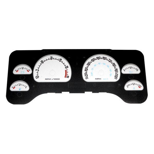 US Speedo® - Daytona Edition Gauge Face Kit with Blue Night Lettering Color, White, 100 MPH