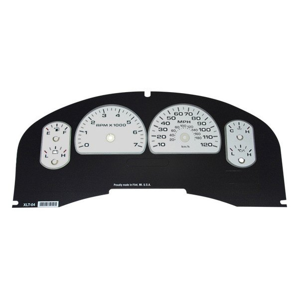 US Speedo® - Daytona Edition Gauge Face Kit with Green Night Lettering Color, Silver, 120 MPH