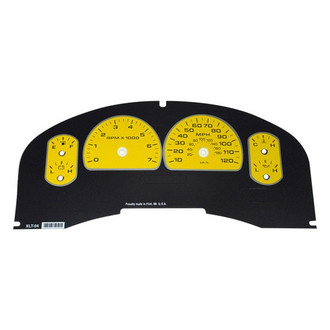 US Speedo® - Daytona Edition Gauge Face Kit with Green Night Lettering Color, Yellow, 120 MPH