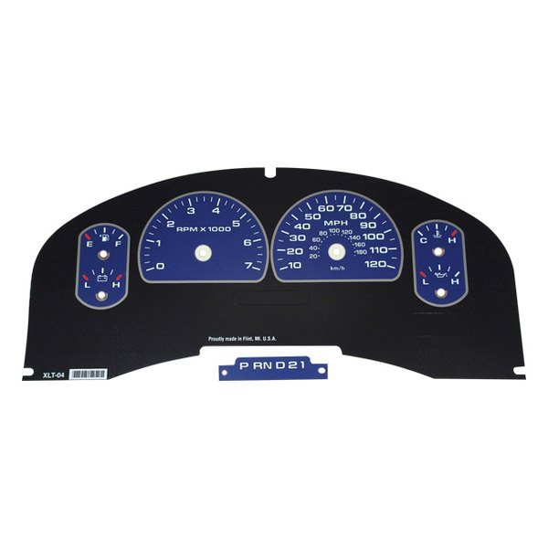 US Speedo® - Daytona Edition Gauge Face Kit with Green Night Lettering Color, Blue, 120 MPH