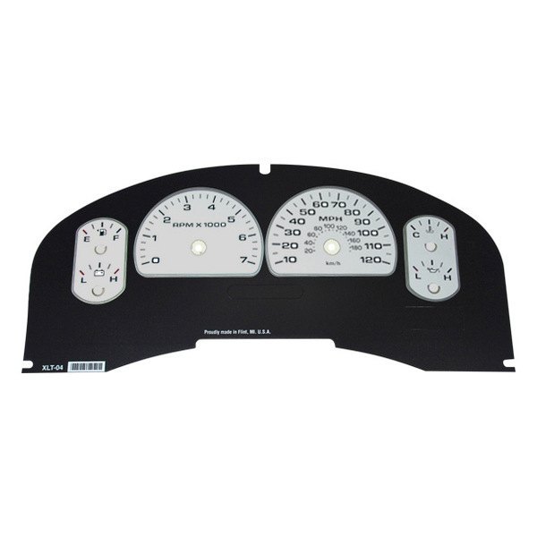 US Speedo® - Daytona Edition Gauge Face Kit with Green Night Lettering Color, Silver, 120 MPH