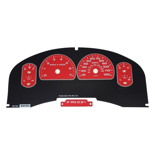 US Speedo® - Daytona Edition Gauge Face Kit with Green Night Lettering Color, Red, 120 MPH