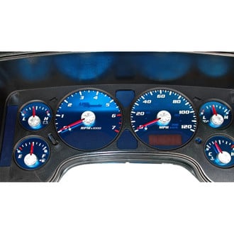 US Speedo® - Aqua Edition Gauge Face Kit, 120 MPH, 7000 RPM
