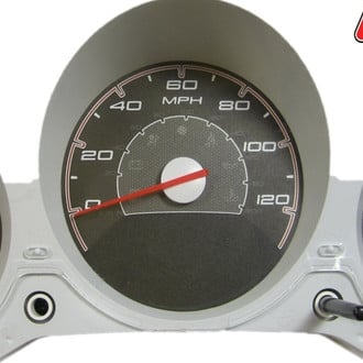 US Speedo® - Daytona Edition Gauge Face Kit with Green Night Lettering Color, Black, 120 MPH