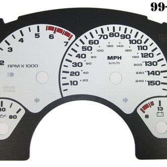 US Speedo® - Daytona Edition Gauge Face Kit, White, 150 MPH