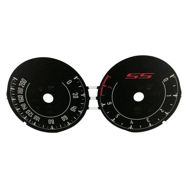 US Speedo® - Daytona Edition Gauge Face Kit, Black, 200 MPH