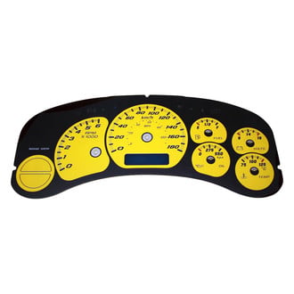 US Speedo® - Daytona Edition Gauge Face Kit, Yellow, 100 MPH