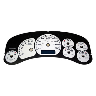 US Speedo® - Daytona Edition Gauge Face Kit with Blue Night Lettering Color, White, 100 MPH