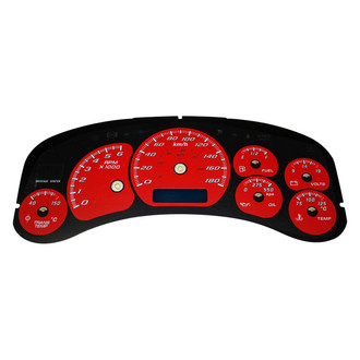 US Speedo® - Daytona Edition Gauge Face Kit with Blue Night Lettering Color, Red, 100 MPH