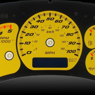 US Speedo® - Daytona Edition Gauge Face Kit, Yellow, 100 MPH