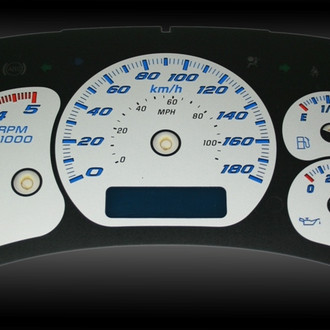 US Speedo® - Daytona Edition Gauge Face Kit, Silver, 180 KMH