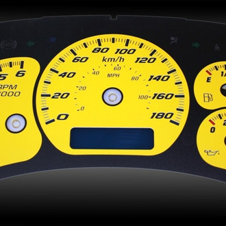 US Speedo® - Daytona Edition Gauge Face Kit, Yellow, 180 KMH