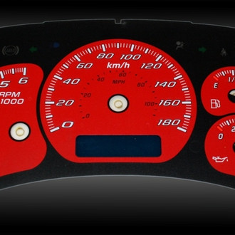US Speedo® - Daytona Edition Gauge Face Kit, Red, 180 KMH
