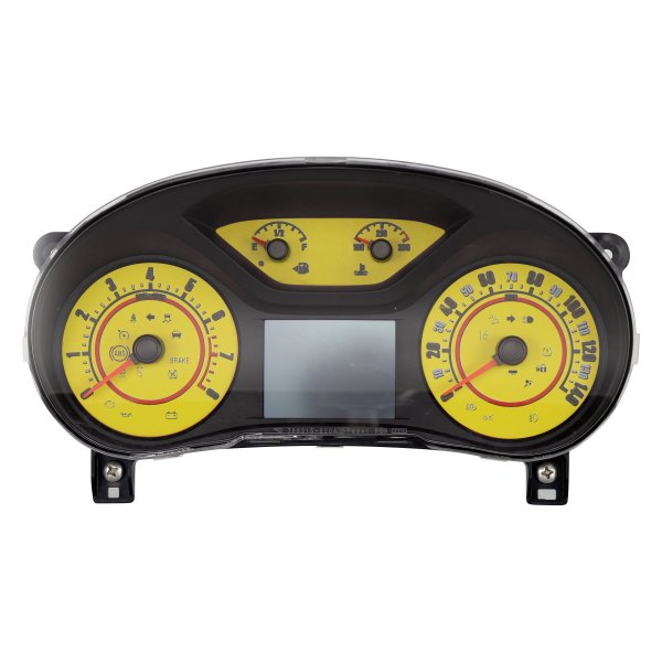 US Speedo® - Daytona Edition Gauge Face Kit with White Night Lettering Color, Yellow, 140 MPH, 8000 RPM