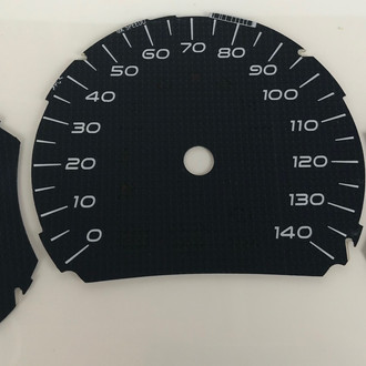 US Speedo® - Daytona Edition Gauge Face Kit with Red Night Lettering Color, Black, 140 MPH