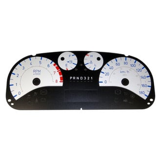 US Speedo® - Daytona Edition Gauge Face Kit with White Night Lettering Color, Silver, 110 MPH