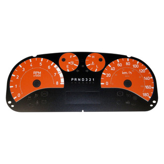 US Speedo® - Daytona Edition Gauge Face Kit with White Night Lettering Color, Orange, 110 MPH