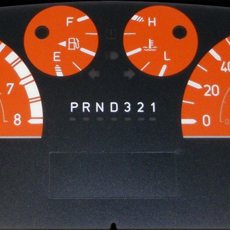 US Speedo® - Daytona Edition Gauge Face Kit with White Night Lettering Color, Orange
