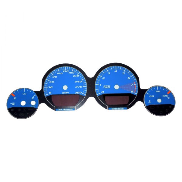 US Speedo® - Daytona Edition Gauge Face Kit with Blue Night Lettering Color, Blue, 180 MPH