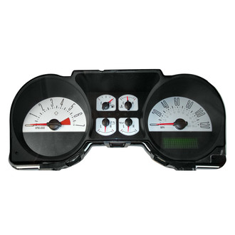 US Speedo® - Daytona Edition Gauge Face Kit with White Night Lettering Color, Silver, 120 MPH