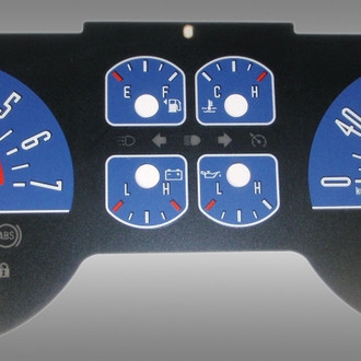 US Speedo® - Daytona Edition Gauge Face Kit with White Night Lettering Color, Blue, 200 KMH