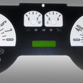 US Speedo® - Daytona Edition Gauge Face Kit with Green Night Lettering Color, White, 240 KMH