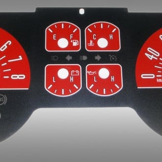 US Speedo® - Daytona Edition Gauge Face Kit with OEM Night Lettering Color, Red, 240 KMH
