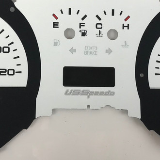 US Speedo® - Daytona Edition Gauge Face Kit with Window in Center, White, 120 MPH