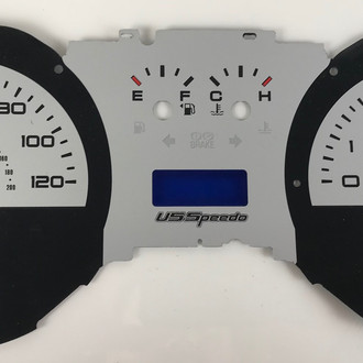 US Speedo® - Daytona Edition Gauge Face Kit with Window in Center, Silver, 120 MPH