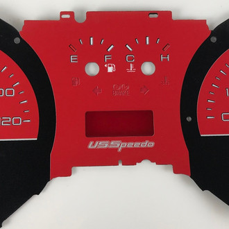 US Speedo® - Daytona Edition Gauge Face Kit with Window in Center, Red, 120 MPH