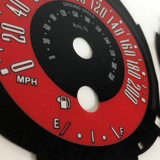 US Speedo® - Daytona Edition Gauge Face Kit, Red, 200 MPH