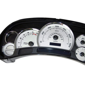 US Speedo® - Escalade Edition Gauge Face Kit with Chrome Lens, Silver, 120 MPH