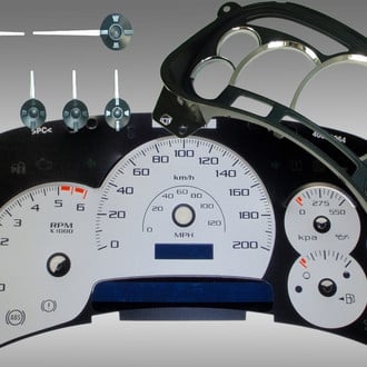 US Speedo® - Escalade Edition Gauge Face Kit, Silver, 200 KMH