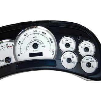 US Speedo® - Escalade Edition Gauge Face Kit with Chrome Lens, White, 120 MPH