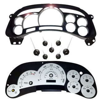 US Speedo® - Escalade Edition Gauge Face Kit with Chrome Lens, Silver, 120 MPH