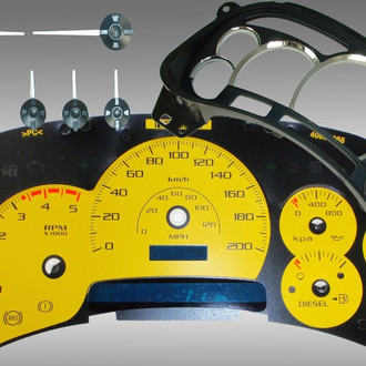 US Speedo® - Escalade Edition Gauge Face Kit, Yellow, 120 MPH
