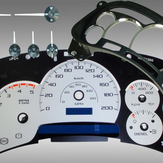 US Speedo® - Escalade Edition Gauge Face Kit, Silver, 200 KMH