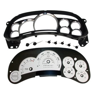 US Speedo® - Escalade Edition Gauge Face Kit with Chrome Lens, White, 120 MPH