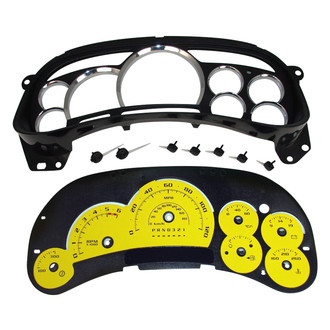 US Speedo® - Escalade Edition Gauge Face Kit with Chrome Lens, Yellow, 120 MPH
