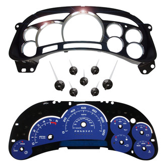 US Speedo® - Escalade Edition Gauge Face Kit with Chrome Lens, Blue, 120 MPH