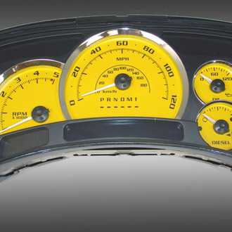 US Speedo® - Escalade Edition Gauge Face Kit, Yellow, 120 MPH