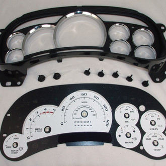 US Speedo® - Escalade Edition Gauge Face Kit (LED Ready), White, 120 MPH