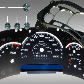 US Speedo® - Escalade Edition Gauge Face Kit, Black, 200 KMH