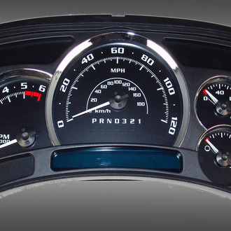 US Speedo® - Escalade Edition Gauge Face Kit (LED Ready), Black, 120 MPH