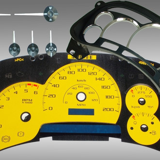 US Speedo® - Escalade Edition Gauge Face, Yellow, 200 KMH