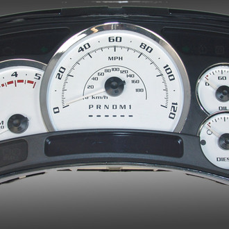 US Speedo® - Escalade Edition Gauge Face, White, 120 MPH